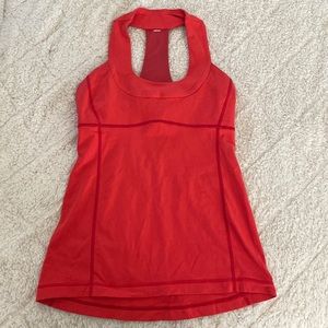 Lululemon Athletica Tank Top, Built in Support, Red/Orange Small 4 Gently Used